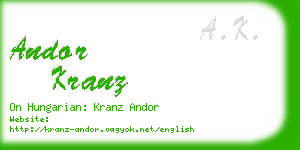 andor kranz business card